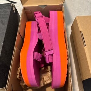 Teva Pink and Orange Platform Sandals